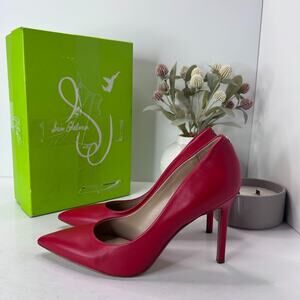 Sam Edelman Hazel Leather Pointed Toe Pump Red Women's 9.5W Read Desc